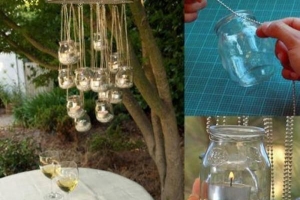 Hur man gör hängande mason jar ljusstakar