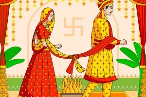 Vilka är de sju löftena i ett hinduiskt bröllop